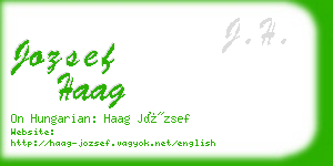 jozsef haag business card